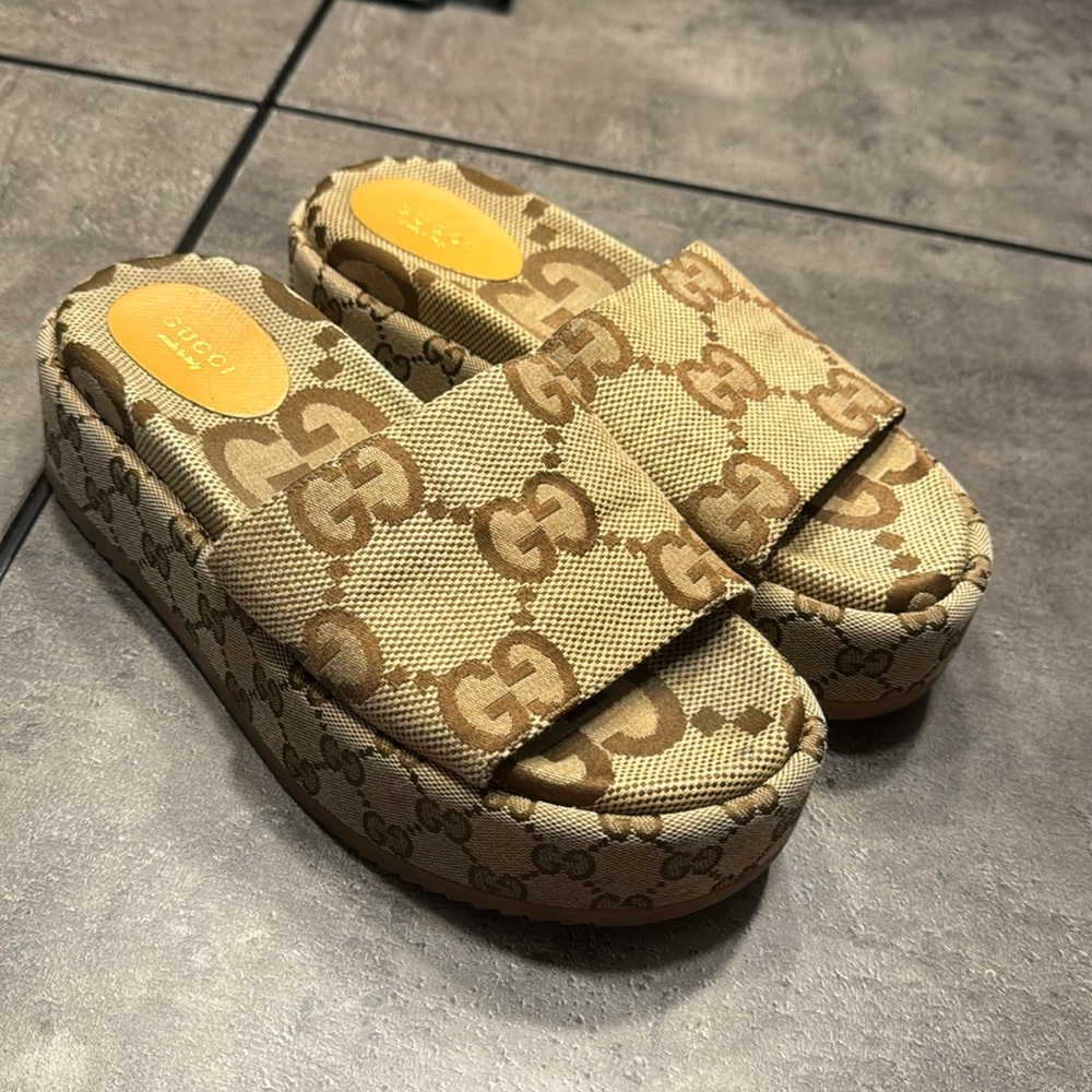 Gucci platform slides